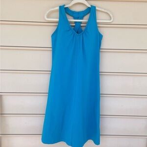 Athleta Criss Cross Racerback Teal Dress Built in Bra Size Small